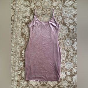 Pink velvet dress
